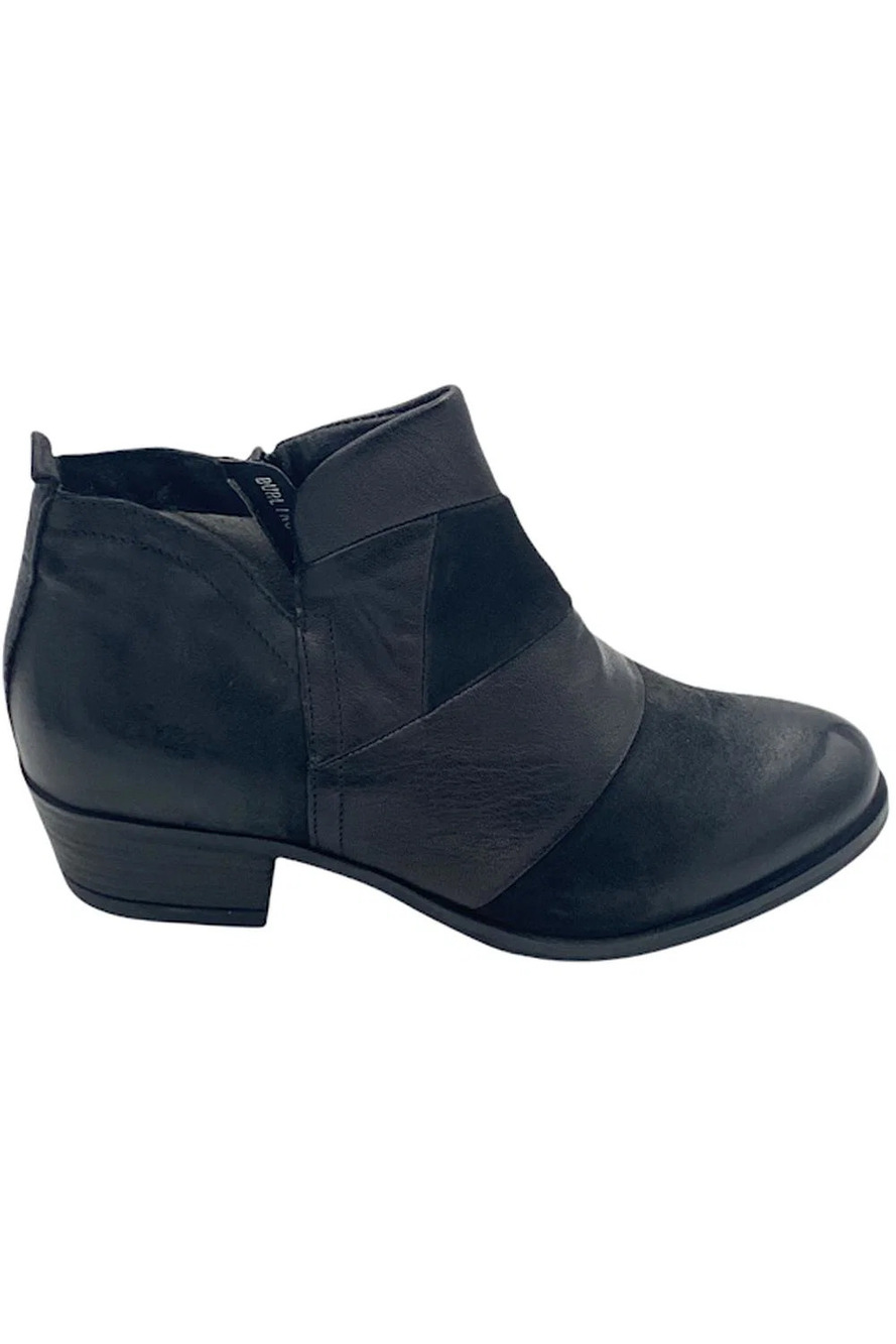 Miz Mooz Leather Cut-Out Ankle Boots Burlington Black - Wide
